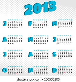 2013 calendar