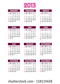 2013 Calendar.