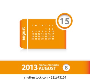 2013 calendar August (vector) The mounth August from my calendar set