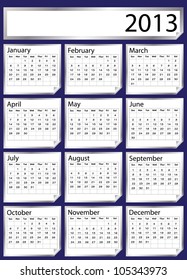 A 2013 calendar created with silver stickers. Space for text or Company name. EPS 10 vector format