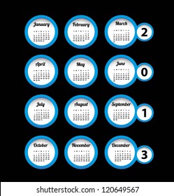 2013 calendar ( dark background )