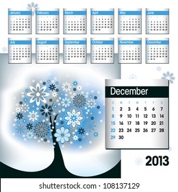 2013 Calendar. December.