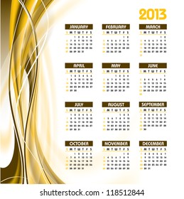 2013 Calendar. Eps10.