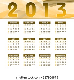 2013 Calendar in Eps10 Format.