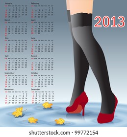 2013 Calendar female legs in stockings