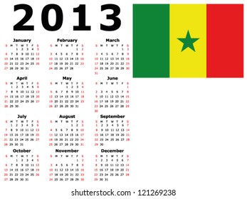 2013 Calendar Flag Senegal