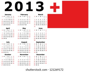2013 Calendar Flag Tonga