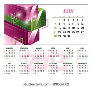 2013 Calendar. July.