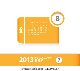 2013 calendar July (vector) The mounth July from my calendar set