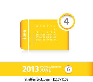 2013 calendar June (vector) The mounth June from my calendar set