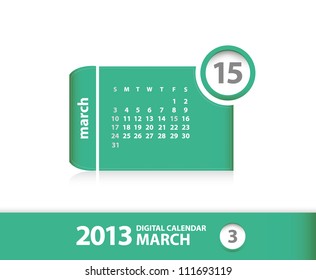 2013 calendar March (vector) The mounth March from my calendar set
