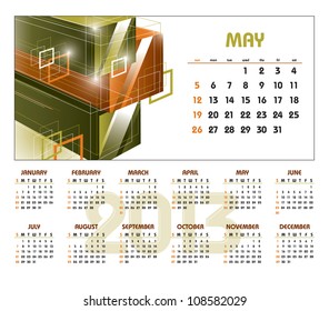 2013 Calendar. May.