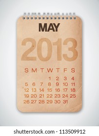 2013 Calendar May Grunge Texture
