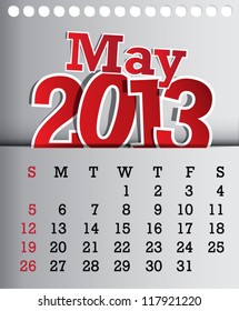 2013 Calendar May Sticker design