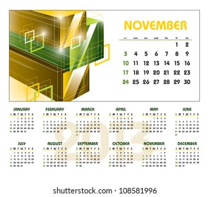 2013 Calendar. November.
