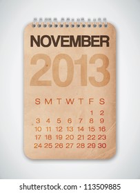 2013 Calendar November Grunge Texture
