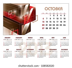 2013 Calendar. October.