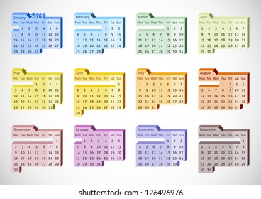 2013 Calendar With Perspective Effect