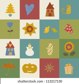 2013 Calendar set with vertical banners or cards