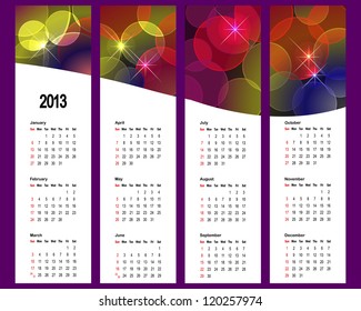 2013 Calendar set with vertical banners. American style. vector.