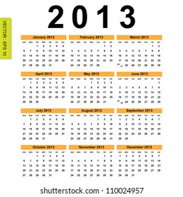 2013 Calendar vector