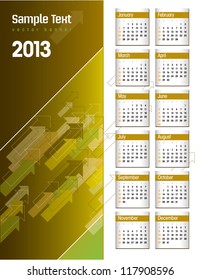 2013 Calendar. Vector.