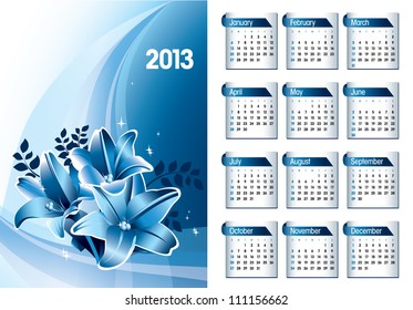 2013 Calendar. Vector Design.