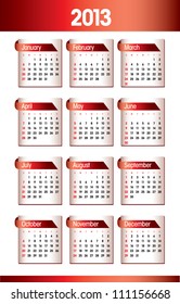 2013 Calendar. Vector Design.