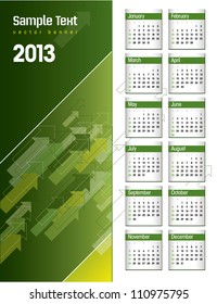 2013 Calendar. Vector Eps10.