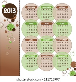 2013 Calendar. Vector Eps10 Design.