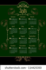 2013 Calendar. Vector Illustration