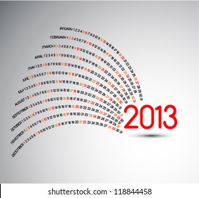 2013 calendar vector illustration