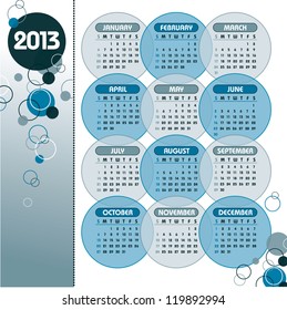 2013 Calendar. Vector Illustration.