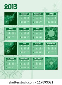 2013 Calendar. Vector Illustration.
