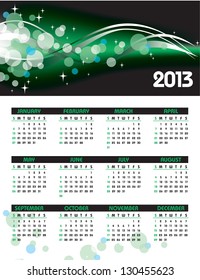 2013 Calendar. Vector Illustration.