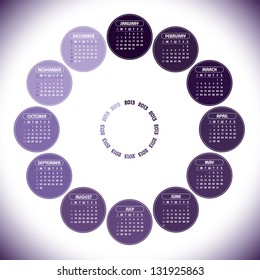 2013 Calendar. Vector Illustration.