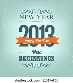 2013 - calligraphic new year greeting design