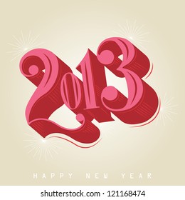 2013 - calligraphic new year greeting design
