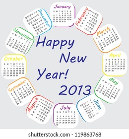 2013 colorful, rainbow calender