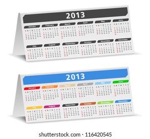 2013 desk calendars, vector eps10 illustration