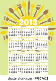 2013 diner themed calendar