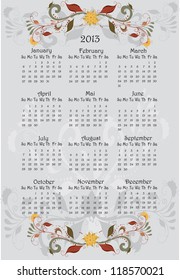 2013 floral calendar