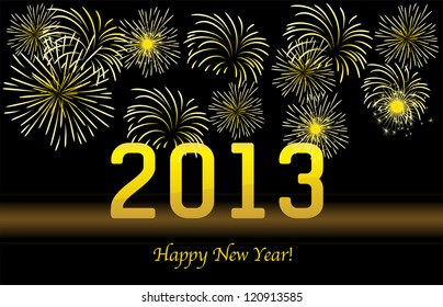 2013 Gold New year background. Vector
