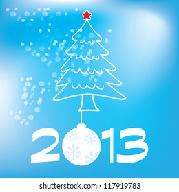2013 Greeting card or background. Vector illustration