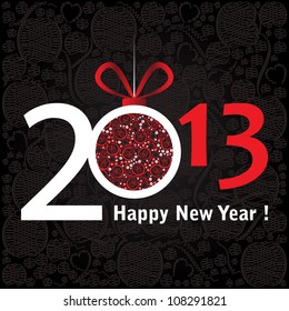 2013 Happy New Year greeting card or background.