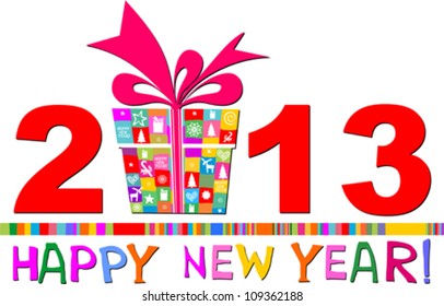2013 Happy New Year greeting card or background.