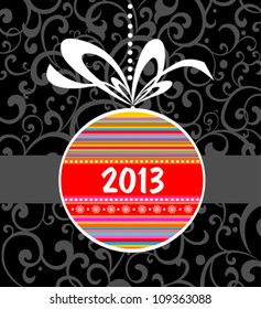 2013 Happy New Year greeting card or background. Vector illustration