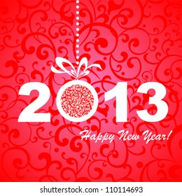 2013 Happy New Year greeting card or background. Vector illustration