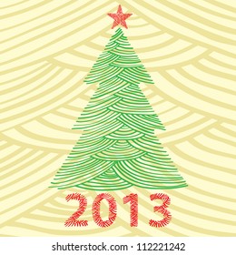 2013 Happy New Year greeting card or background. Vector illustration