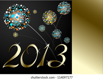 2013 Happy New Year greeting card or background.
